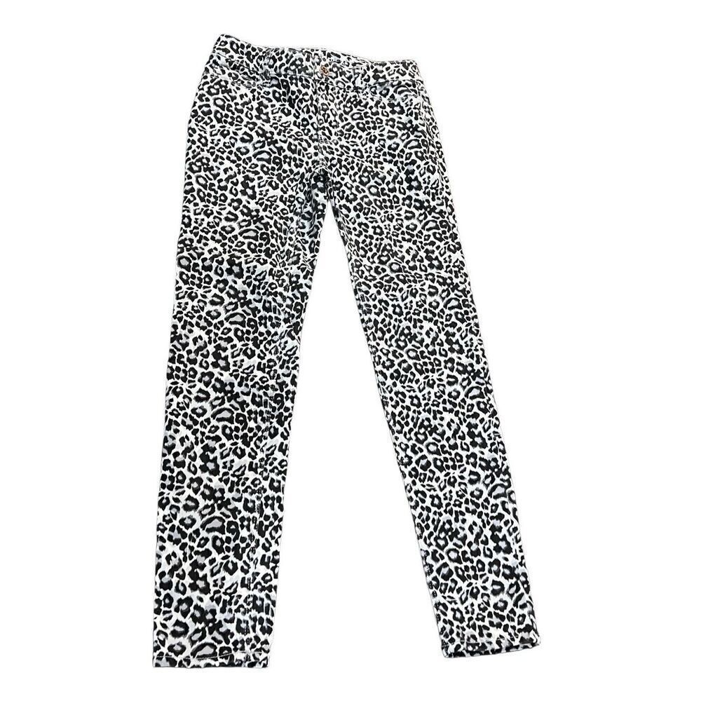White House Black Market Cheetah Print Ankle Jeans Size 00 - Picture 1 of 4